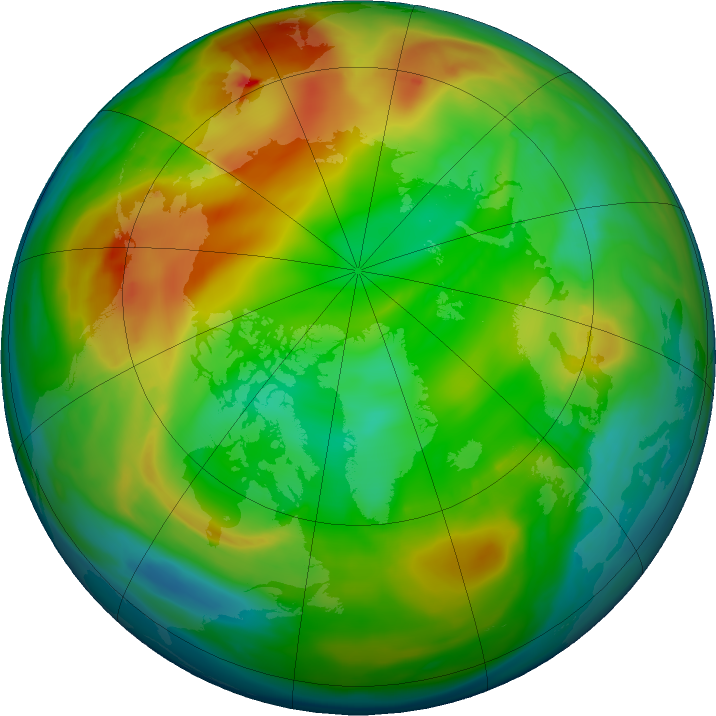 Arctic ozone map for 01 January 2022